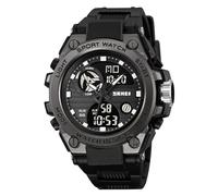 Montre Militaire pour Homme Montres de Sport Multifonctions LED étanche, 2360-noir-noir, Sangle