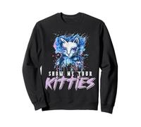 Montre-Moi Tes Minous Humour Chat Cosmique Style Sweatshirt