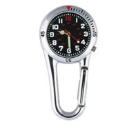 Montre Mousqueton avec Cadran Lumineux pour Extérieur (Silver Black)