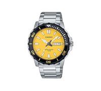 Montre analogique - CASIO - MTD125D-9AV - Acier inoxydable - Cadran jaune - Étanche 100 m