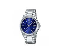 Casio Montre à Mouvement Quartz Japonais Mtp-1239D-2A Argenté/Bleu 30 mm, Argenté/Bleu, Bracelet