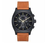 Montre - Nixon - Time Teller Chrono Leather - Cuir véritable - Chronographe 6 aiguilles - Noir