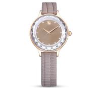 Swarovski Montre Octea Nova, fabriquée en Suisse, bracelet en cuir beige, finition or rose