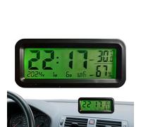 Montre numérique - ABS 8x3 cm | Montres de voiture pour tableau de bord | Portable LED Solar-Powered 24 Hour Format Time Calendar Clock Dashboard Interior Decoration For Vehicles