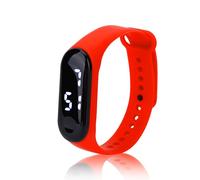 Montre Numérique, Affichage à Lumière Blanche LED Miroir en Plastique Mouvement électronique Bracelet en Silicone Montre de Sport, Bracelet Intelligent Montre de Sport pour Enfants Femmes(Rouge)