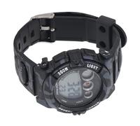 Montre Numérique de Camouflage pour Enfants, Réveil étanche avec Rétro-éclairage LED pour Garçons âgés de 5 à 17 Ans, Bracelet en PU Souple (Black)
