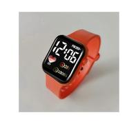 Montre numérique de sport d'extérieur étanche à LED (orange) pour couple étudiant