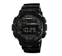 Montre numérique électronique avec affichage de la date et de la date pour homme et homme avec réveil, Noir , One Size