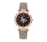 Montre numérique en forme de papillon - Construction en acier inoxydable et alliage - Design tendance minimaliste - Mouvement à quartz précis - Bracelet confortable pour femme (violet)