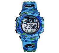 Montre numérique étanche pour enfants, garçons et filles, multifonction, chronographe avec rétroéclairage LED coloré, montre analogique pour enfants Sportswear Bleu camo - L