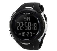 Montre numérique étanche pour homme - Style sportif - Style décontracté - Minuteur - Argenté