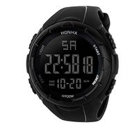 Montre numérique étanche pour homme - Style sportif - Style décontracté - Minuteur - Noir