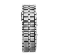 Montre numérique LED pour femme | Bracelet avec écran LED numérique créatif en métal élégant et résistant à l'eau pour sports masculins et féminins, qui garantit la durabilité dans divers, argent