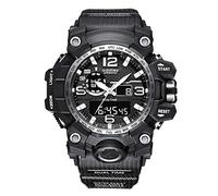 Montre numérique Militaire extérieure multifonctionnelle Sport Montre-Bracelet Double Affichage Montres électroniques 50M étanche Alarme Calendrier chronomètre pour l'alpinisme Natation (Noir)