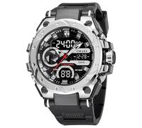 Montre numérique multifonction pour homme - Étanche jusqu'à 50 m - Double affichage de l'heure - Chronographe - LED - Chronomètre - Alarme - Date - Calendrier - Affichage de la semaine