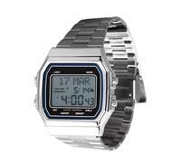 Montre Numérique Musulmane pour Homme, Acier Inoxydable 98.4ft étanche, Affichage du Nom de la Prière, Rappel du Temps de Prière, Minuterie D'alarme, Résistance à l'usure et à la