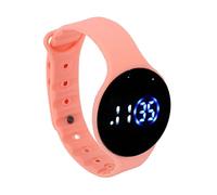 Montre numérique pour Enfants, Grand écran LED avec Affichage Date et Heure, Montre Bracelet étanche en Silicone Anti-Rayures, Rose Clair