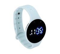Montre numérique pour Enfants Grand écran LED étanche Bracelet Sport Unisexe Silicone Anti-Rayures Bleu Clair
