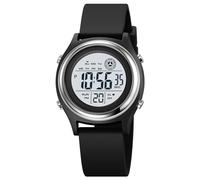 Montre numérique pour femme avec écran LED et bracelet en silicone, montre militaire multifonction, étanche, alarme, chronomètre, rétroéclairage LED, montre de sport en plein air, D noir., Tendance