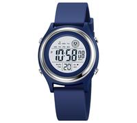 Montre numérique pour femme avec écran LED et bracelet en silicone, montre militaire multifonction, étanche, alarme, chronomètre, rétroéclairage LED, montre de sport en plein air, D Bleu foncé,