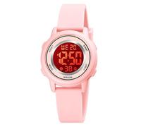 Montre numérique pour femme avec écran LED et fonction alarme, chronomètre, rétroéclairage LED 7 couleurs, B rose.,