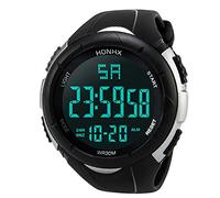 Montre numérique pour homme avec affichage LED analogique, blanc, taille unique