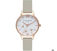 Montre - Olivia Burton - OB16CH03 - Cadran blanc - Bracelet en cuir - Boîtier or rose