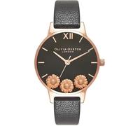Montre - Olivia Burton - OB16CH05 - Cadran noir - Bracelet en cuir - Quartz analogique