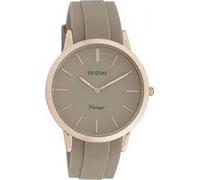 Montre Oozoo à quartz pour homme avec bracelet en cuir véritable 45 MM - Variante : titane/bleu