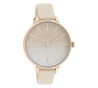 Montre Oozoo beige blanc cuir Timepieces Femme Montre à quartz analogique UOC11030
