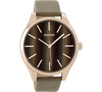 Montre Oozoo beige cuir mat Timepieces Femme Montre à quartz analogique UOC9501A