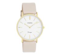 Montre Oozoo beige en cuir Vintage Series femme-homme Montre à quartz analogique UOC20392