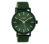 Montre Oozoo vert cuir Timepieces Femmes Montre à quartz analogique UOC10453