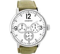 Montre Oozoo cuir beige Timepieces hommes Montre à quartz analogique UOC7046A