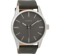 Montre Oozoo cuir gris foncé structure Timepieces hommes-femmes analogique UOC9628A