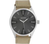 Montre Oozoo cuir gris foncé Timepieces hommes Montre à quartz analogique UOC10021