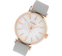 Oozoo Montre Bracelet pour Femmes Gris Clair Analogue C10143 en Cuir UOC10143