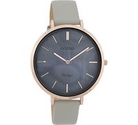 Montre Oozoo gris Cuir mat Vintage Series Femme Montre à quartz analogique UOC9805A
