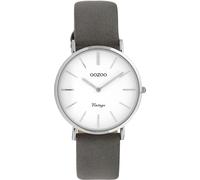 Montre Oozoo gris Cuir Vintage Series Femme Montre à quartz analogique UOC20084
