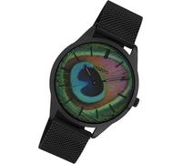 Montre Oozoo noire en acier inoxydable C10253 Vintage Slim Femme Montre analogique UOC10253