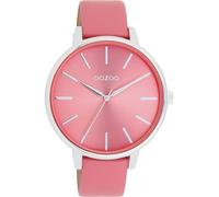 Montre Oozoo rose en cuir Timepieces Femmes Montre à quartz analogique UOC11295