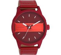 Montre Oozoo rouge en cuir Timepieces hommes Montre à quartz analogique UOC11231