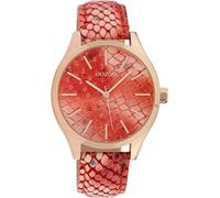 Montre Oozoo rouge rose clair en cuir Timepieces Femmes Montre à quartz analogique UOC10431