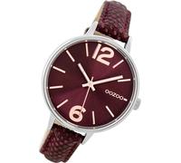 Montre Oozoo rouge vin Cuir C9482 Timepieces Femme Montre à quartz analogique UOC9482