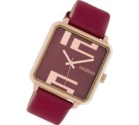 Montre Femme Oozoo Rouge Vin Analogique C10363 Garde-Temps Bracelet Cuir Uoc10363