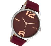 Montre Femme Oozoo Rouge Vin Analogique C10373 Garde-Temps Bracelet Cuir Uoc10373