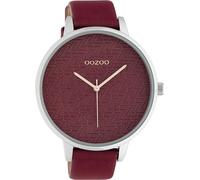 Montre Oozoo rouge vin Cuir Timepieces Femme Montre à quartz analogique UOC10408