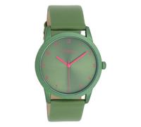 Montre Oozoo vert cuir Timepieces dames montre à quartz analogique UOC11056