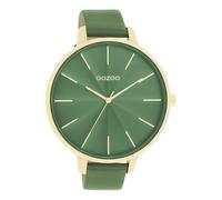 Oozoo Timepieces Montre pour femme avec bracelet en cuir, montre de qualité supérieure pour femme, élégante montre analogique ronde, vert, bracelet
