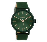 Montre Oozoo vert cuir Timepieces Femmes Montre à quartz analogique UOC10453
